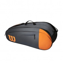 Wilson Tennis-Racketbag Team (Schlägertasche, 2 Hauptfächer) grau/orange 6er